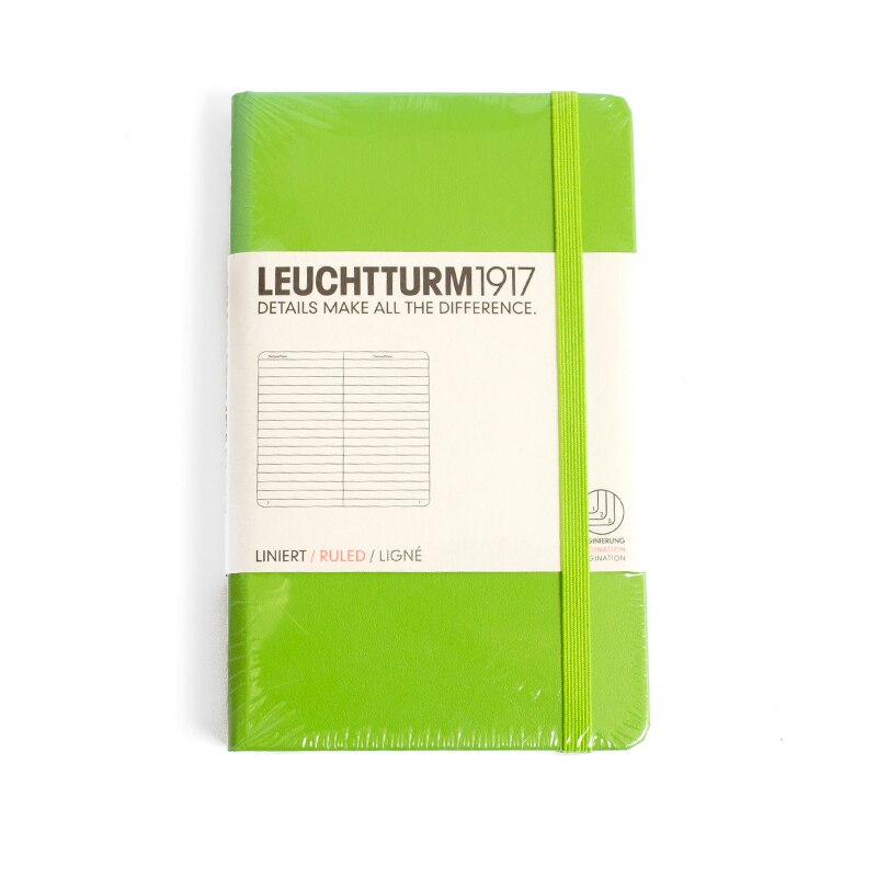 Leuchtturm, Memo & Notebooks, Hardcover, Art & School, A6, Ruled, 148837, Lime